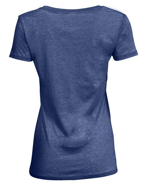 Threadfast Apparel 208B Ladies' Vintage Dye Short-Sleeve V-Neck T-Shirt #color_VINTAGE NAVY