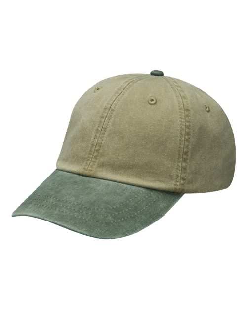 Adams AD969 Optimum Pigment Dyed-Cap #color_KHK/ SPRUCE GRN
