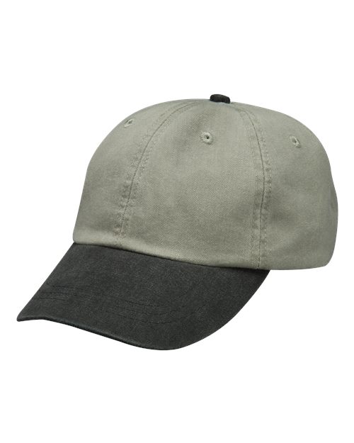 Adams AD969 Optimum Pigment Dyed-Cap #color_STONE/ BLACK