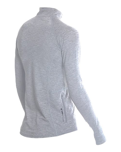 ANETIK WSFLTL0 Women's Flight Tech Quarter-Zip #color_Alloy Heathered