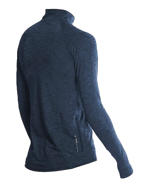 ANETIK WSFLTL0 Women's Flight Tech Quarter-Zip #color_Midnight Heathered
