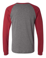 Bella + Canvas 3000C Men's Jersey Long-Sleeve Baseball T-Shirt #color_DEEP HTH/ CARDNL