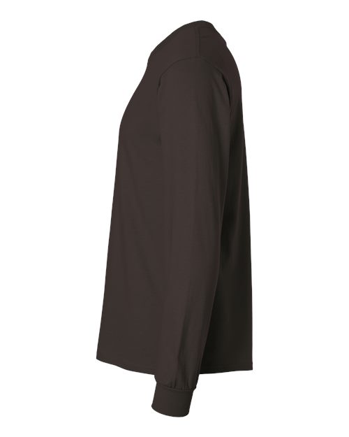 Gildan G240 Adult Ultra Cotton  Long-Sleeve T-Shirt #color_DARK CHOCOLATE