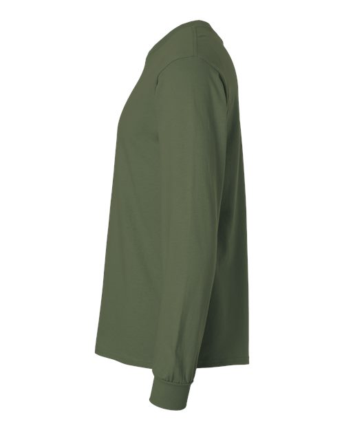 Gildan G240 Adult Ultra Cotton  Long-Sleeve T-Shirt #color_MILITARY GREEN