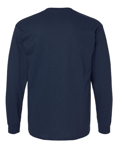 Gildan G240 Adult Ultra Cotton  Long-Sleeve T-Shirt #color_NAVY