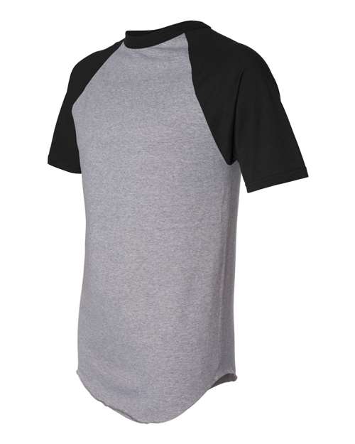 Augusta Sportswear 423 Adult Short-Sleeve Baseball Jersey #color_ATH HTHR/ BLACK
