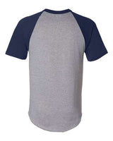 Augusta Sportswear 423 Adult Short-Sleeve Baseball Jersey #color_ATH HTHR/ NAVY