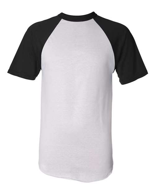 Augusta Sportswear 423 Adult Short-Sleeve Baseball Jersey #color_WHITE/ BLACK