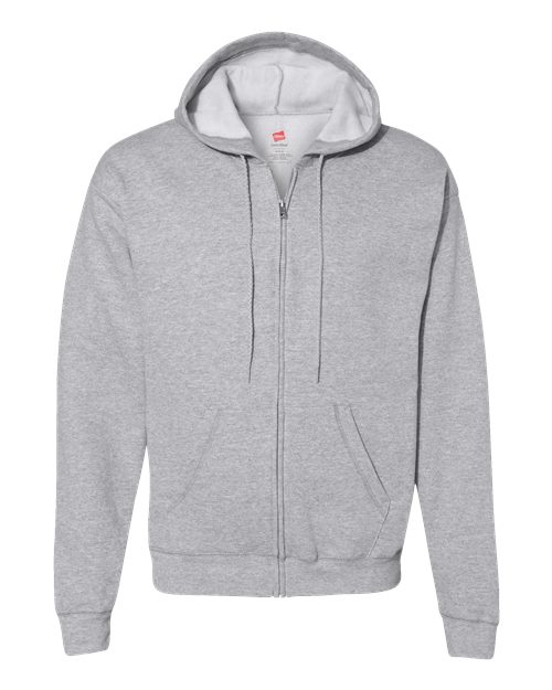 Hanes P180 Adult EcoSmart 50/50 Full-Zip Hooded Sweatshirt #color_LIGHT STEEL
