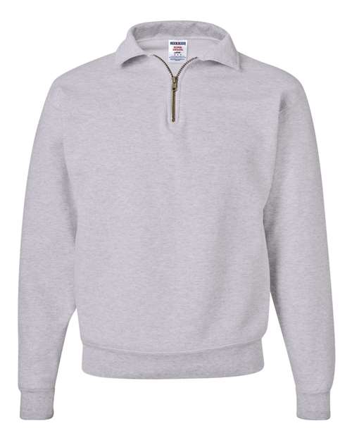 Jerzees 4528 Adult Super Sweats NuBlend Fleece Quarter-Zip Pullover #color_ASH