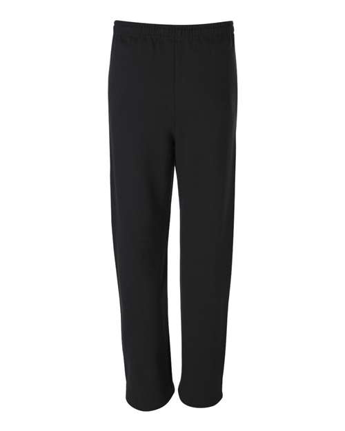Jerzees 974MP Adult NuBlend Open-Bottom Fleece Sweatpants #color_BLACK