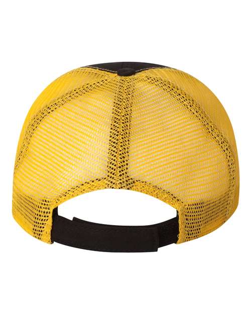 Valucap AH80 Bio-Washed Trucker Cap #color_Black/ Gold