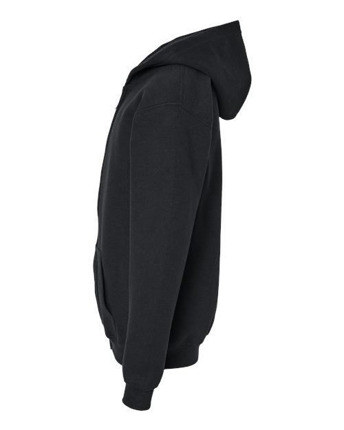 Gildan G186B Youth Heavy Blend 50/50 Full-Zip Hooded Sweatshirt #color_BLACK