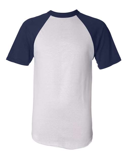 Augusta Sportswear 423 Adult Short-Sleeve Baseball Jersey #color_WHITE/ NAVY