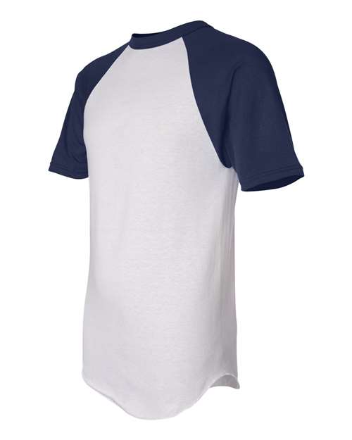 Augusta Sportswear 423 Adult Short-Sleeve Baseball Jersey #color_WHITE/ NAVY