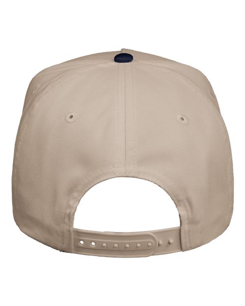 Valucap 8869 Five-Panel Twill Cap #color_Khaki/ Navy