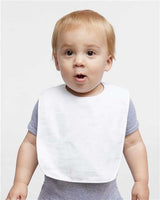Rabbit Skins 1003 Infant Contrast Trim Terry Bib #color_WHITE/ WHITE