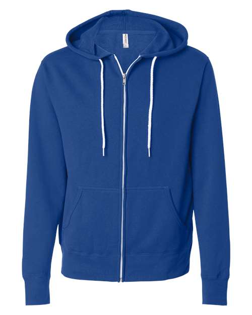 Independent Trading Co. AFX90UNZ Lightweight Full-Zip Hooded Sweatshirt #color_Cobalt