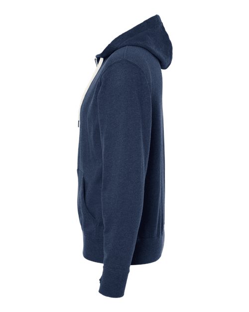 Independent Trading Co. PRM90HTZ Heathered French Terry Full-Zip Hooded Sweatshirt #color_Navy Heather