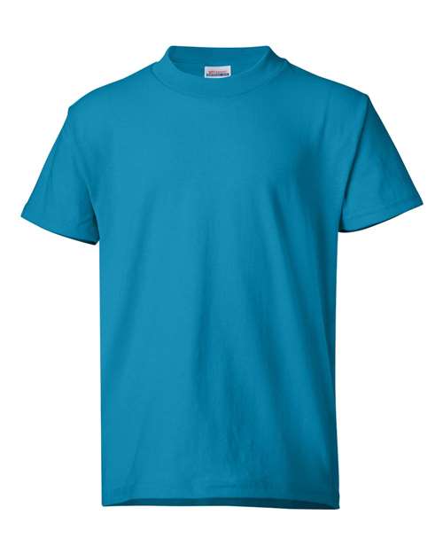 Hanes 5370 Youth 50/50 T-Shirt #color_TEAL