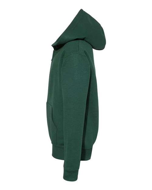 Jerzees 993B Youth NuBlend Fleece Full-Zip Hooded Sweatshirt #color_FOREST GREEN