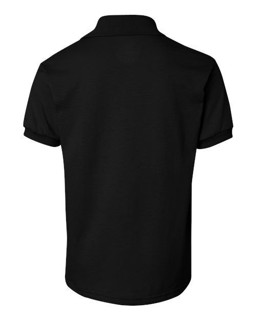 Hanes 054Y Youth 50/50 EcoSmart Jersey Knit Polo #color_BLACK
