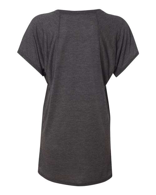 Bella + Canvas B8801 Ladies' Flowy Raglan T-Shirt #color_DRK GREY HEATHER