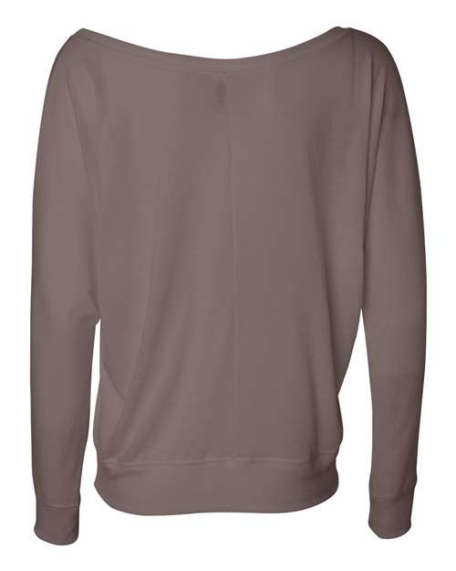 Bella + Canvas 8850 Ladies' Flowy Long-Sleeve Off Shoulder T-Shirt #color_PEBBLE