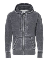 J America JA8916 Adult Vintage Zen Full-Zip Fleece Hooded Sweatshirt #color_DARK SMOKE