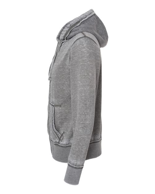 J America JA8916 Adult Vintage Zen Full-Zip Fleece Hooded Sweatshirt #color_CEMENT