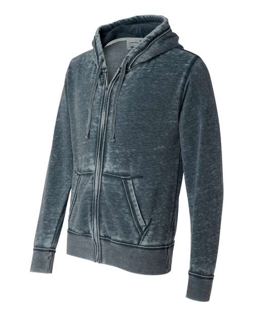 J America JA8916 Adult Vintage Zen Full-Zip Fleece Hooded Sweatshirt #color_VINTAGE NAVY