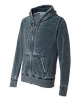 J America JA8916 Adult Vintage Zen Full-Zip Fleece Hooded Sweatshirt #color_VINTAGE NAVY