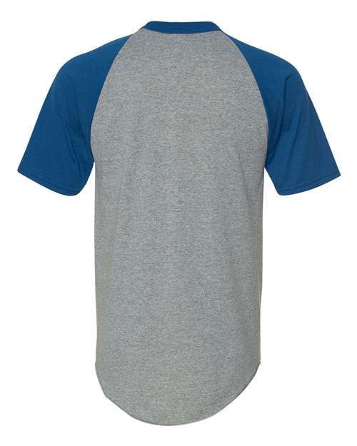 Augusta Sportswear 423 Adult Short-Sleeve Baseball Jersey #color_ATH HTHR/ ROYAL