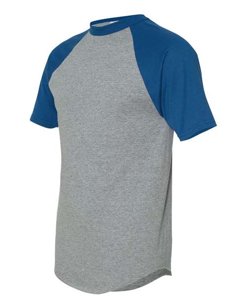 Augusta Sportswear 423 Adult Short-Sleeve Baseball Jersey #color_ATH HTHR/ ROYAL