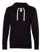 J America JA8231 Adult Sport Lace Jersey Hood #color_BLACK