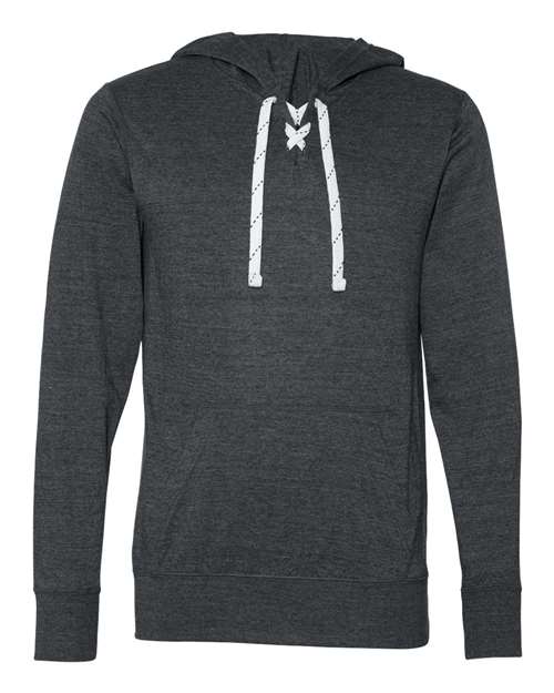 J America JA8231 Adult Sport Lace Jersey Hood #color_CHARCOAL HTR