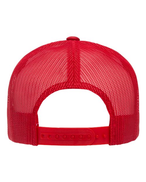 Yupoong 6006W Adult Classic Trucker with White Front Panel Hat #color_RED/ WHT/ RED