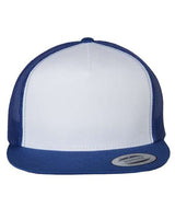 Yupoong 6006W Adult Classic Trucker with White Front Panel Hat #color_ROYAL/ WHT/ ROYL