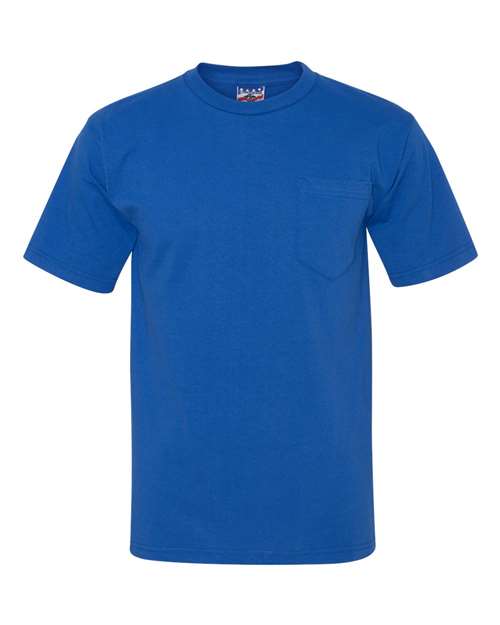 Bayside BA3015 Adult 6.1 oz., Cotton Pocket T-Shirt #color_ROYAL BLUE