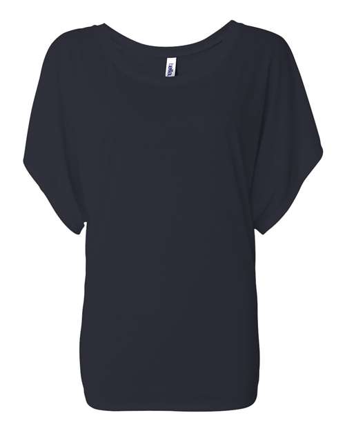 Bella + Canvas 8821 Ladies' Flowy Draped Sleeve Dolman T-Shirt #color_MIDNIGHT