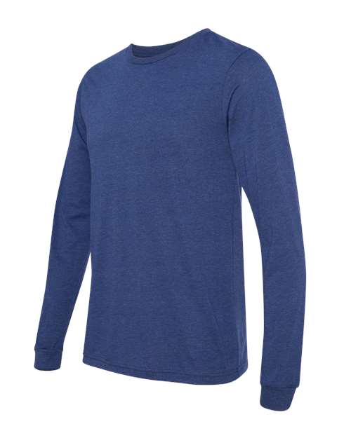Bella + Canvas 3501 Unisex Jersey Long-Sleeve T-Shirt #color_NAVY TRIBLEND