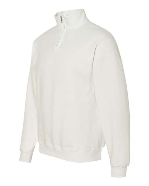 Jerzees 995M Adult NuBlend Quarter-Zip Cadet Collar Sweatshirt #color_WHITE