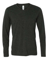Bella + Canvas 3425 Unisex Jersey Long-Sleeve V-Neck T-Shirt #color_CHAR-BLACK TRIB