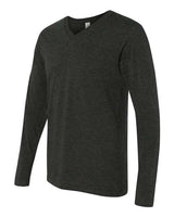 Bella + Canvas 3425 Unisex Jersey Long-Sleeve V-Neck T-Shirt #color_CHAR-BLACK TRIB