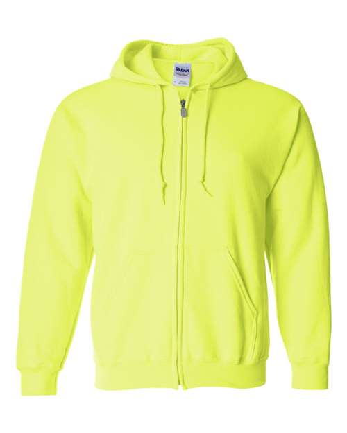 Gildan G186 Adult Heavy Blend 50/50 Full-Zip Hooded Sweatshirt #color_SAFETY GREEN