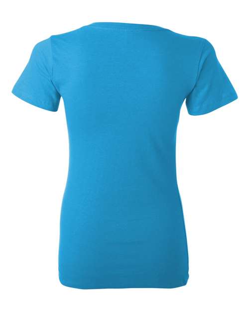 Bella + Canvas B6035 Ladies' Jersey Short-Sleeve Deep V-Neck T-Shirt #color_NEON BLUE