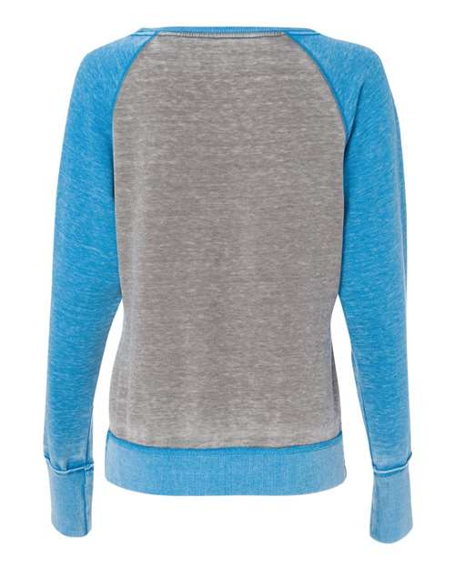 J America JA8927 Ladies' Zen Contrast Crew #color_CEM/ OCEANBRY