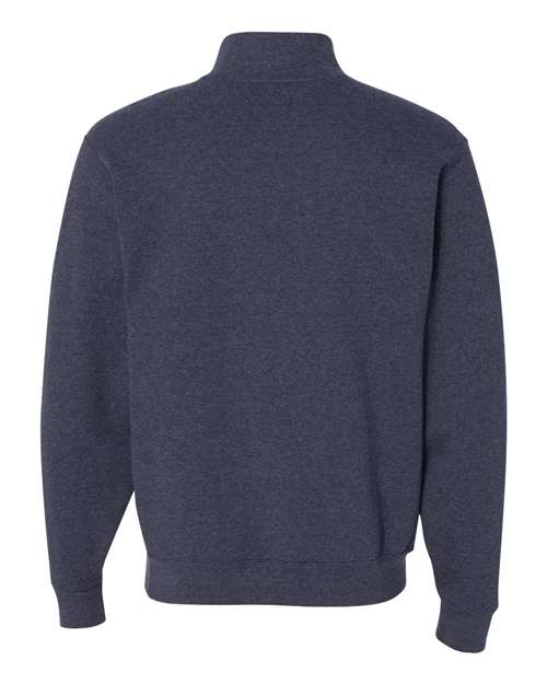 Jerzees 995M Adult NuBlend Quarter-Zip Cadet Collar Sweatshirt #color_VINTAGE HTR NAVY