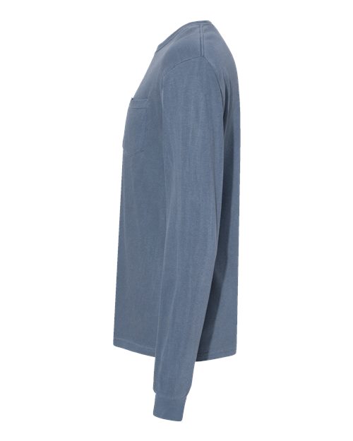 Comfort Colors C4410 Adult Heavyweight RSLong-Sleeve Pocket T-Shirt #color_BLUE JEAN