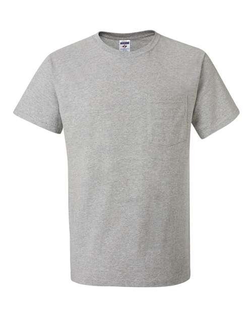 Jerzees 29P Adult DRI-POWER ACTIVE Pocket T-Shirt #color_ATHLETIC HEATHER
